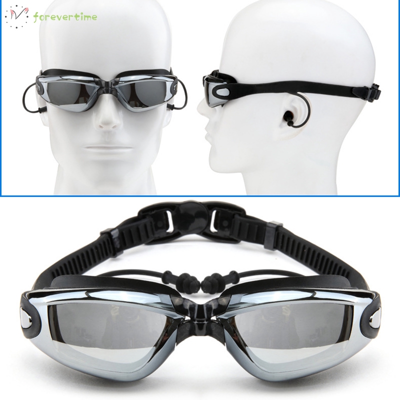 ☞mũ☜ Swimming Goggles Earplug Cap Kit Waterproof HD Anti-fog Lenses Adjustable for Adults