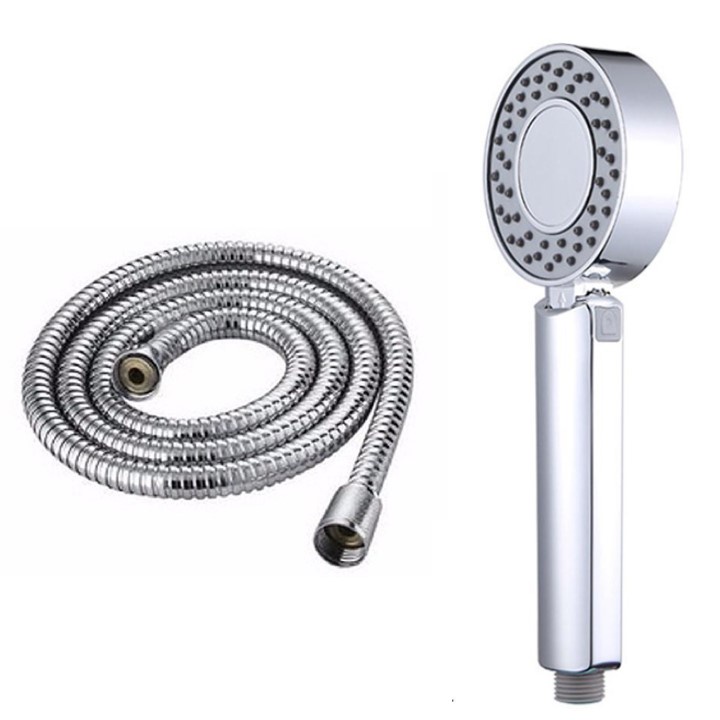 Bộ tay sen , vòi sen tăng áp 2 mặt phong cách Nhật Bản phun tia từ cả 2 mặt sen đủ bộ Tay sen+Dây+gác cài - QM039