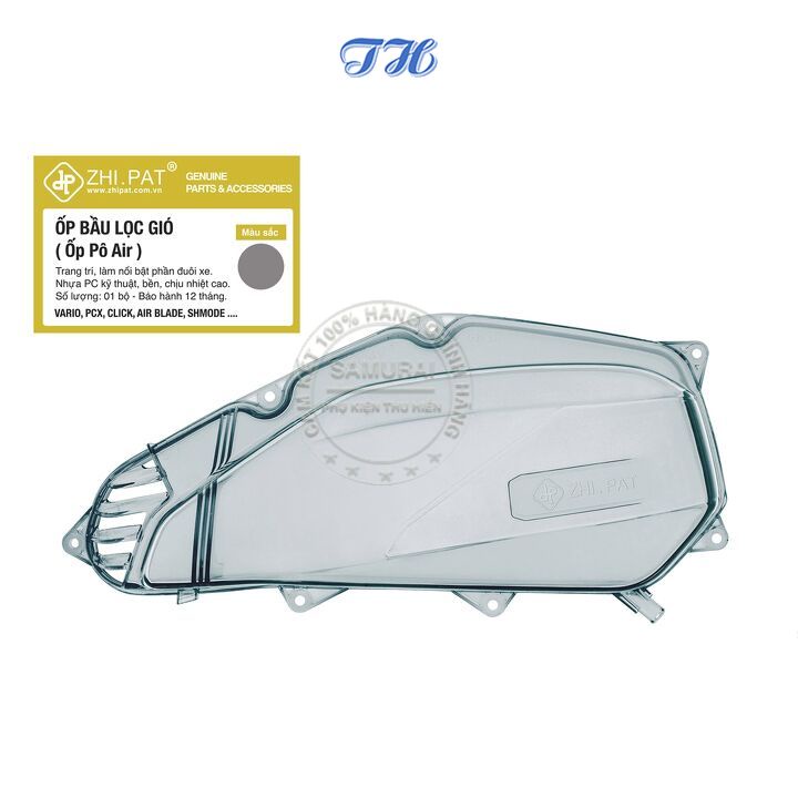 Ốp lọc gió cho xe Vario 2018, PCX, Click Thái, AB, SH mode trong suốt chính hãng zhipat