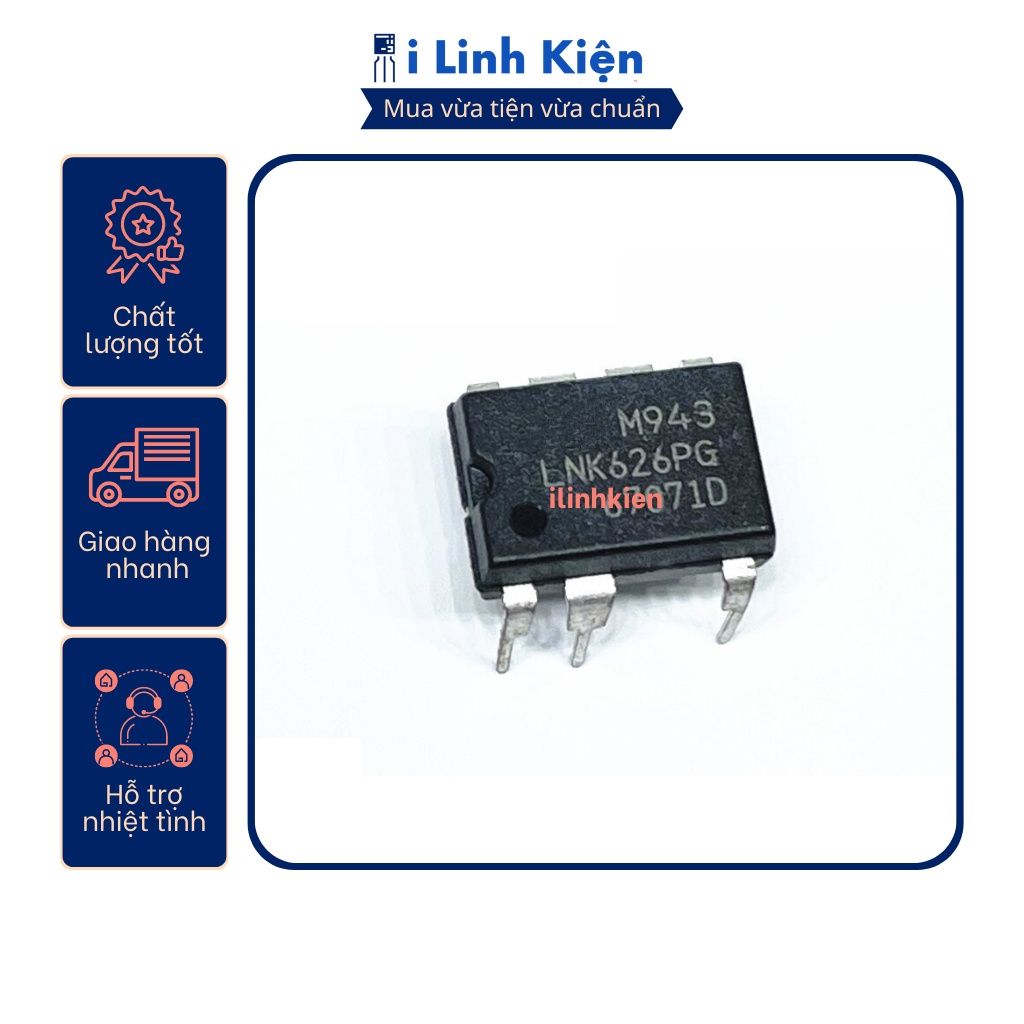 Ic nguồn LNK626PG DIP-7 chính hãng Power Integrations
