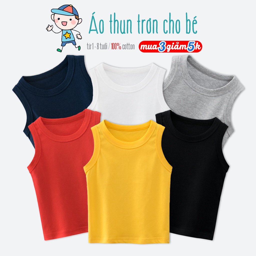 |FAMARAL2 giảm 10k cho đơn 50k|Áo sát nách cho bé 27KIDS áo thun trơn ba lỗ chất cotton hàng xuất Âu Mỹ