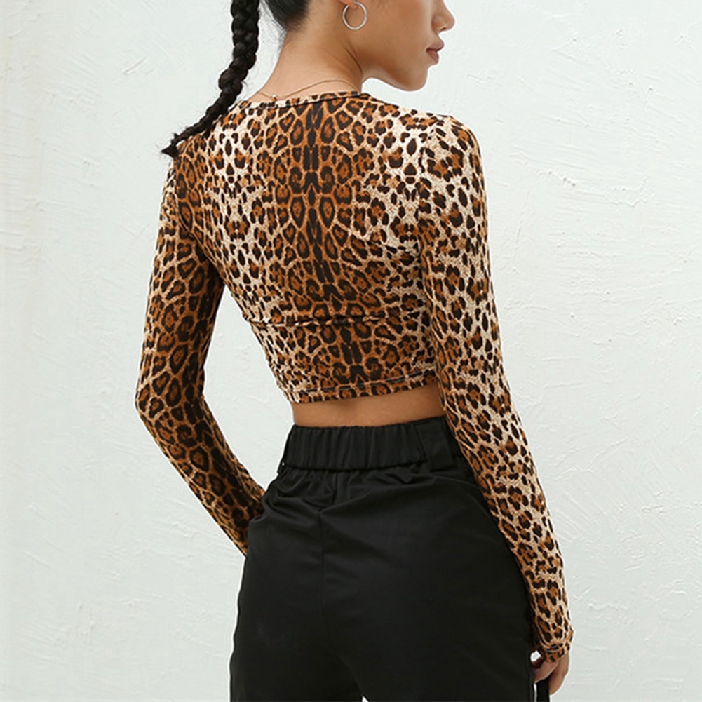 Sexy Basic Long Sleeve Crop Tops Women Printed T-shirt Autumn Casual Tops Tees | BigBuy360 - bigbuy360.vn