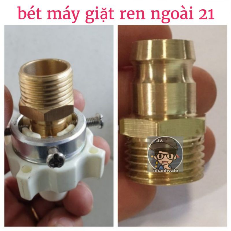 Béc  máy giặt ren ngoài 21 loại gắn đầu nối dây cấp nước 4 ốc