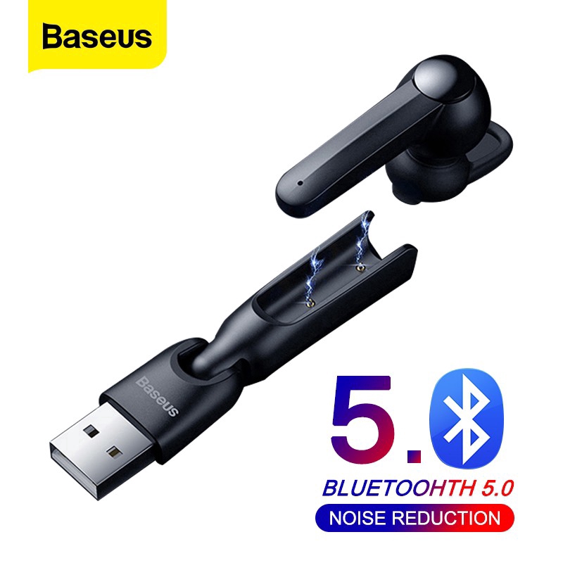 Tai nghe không dây Bluetooth Baseus âm thanh nổi từ tính có sạc USB cho điện thoại di động Android/iPhone