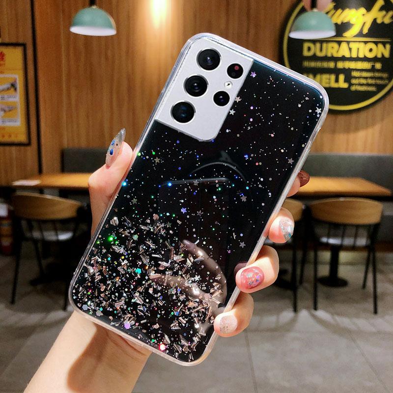 Ốp điện thoại mềm mẫu ngôi sao lấp lánh cho Samsung Galaxy S21 Ultra 5G S20 FE S21+ Note 20 Ultra S21 Plus M31s M21 M51