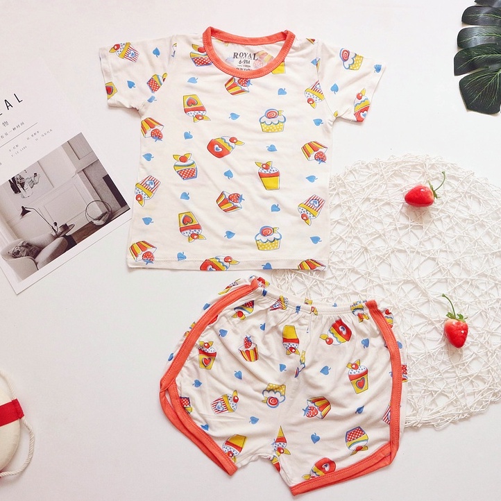 Bộ cotton lụa mặc nhà cực mát cho Bé từ 6-20kg
