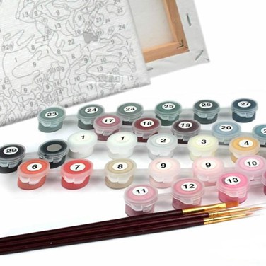 Tranh sơn dầu số hóa Hoa sen thư pháp T924