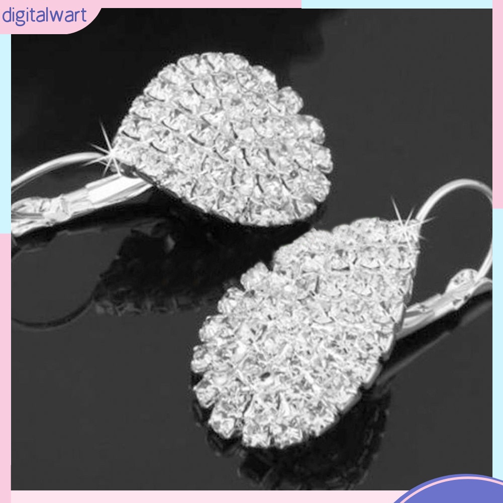 Hoa Tai Đính Đá Hình Giọt Nước Thời Trang Dành Cho Nữ