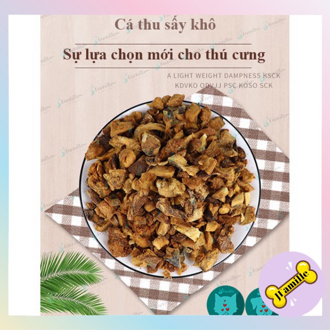 [100% CÁ THU]Cá Thu Sấy Khô, Thức Ăn Cho Chó Mèo, Đồ Ăn Vặt Thú Cưng, Bổ Sung Dinh Dưỡng, Chất Lượng, 100gr - JFamille