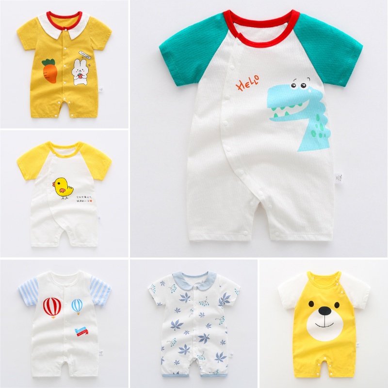 Bộ đồ liền thân từ cotton in hoạt hình dành cho bé sơ sinh