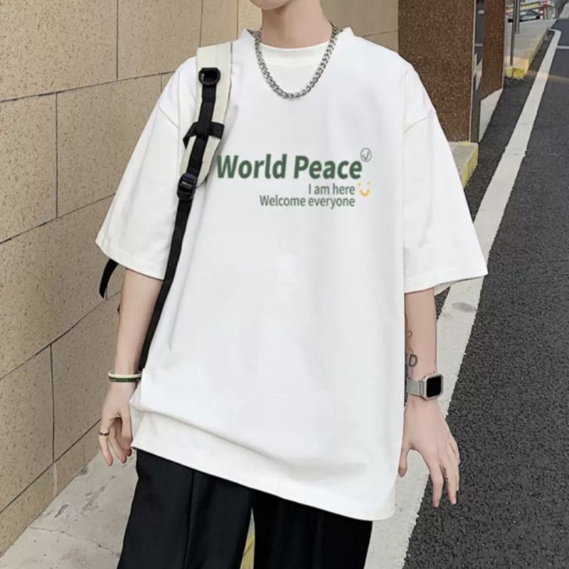Áo thun tay lỡ unisex World Peace