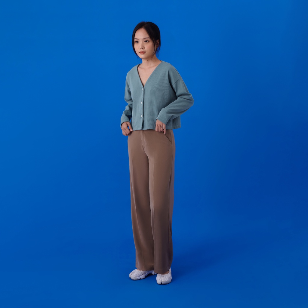 Andabove - Áo khoác cardigan nữ cổ V - V Cardigan - Màu Xanh lá