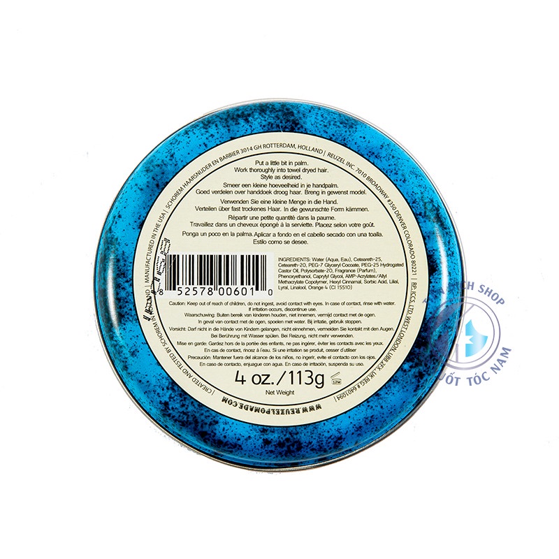 Pomade vuốt tóc Reuzel Blue Pomade 113g  chính hãng