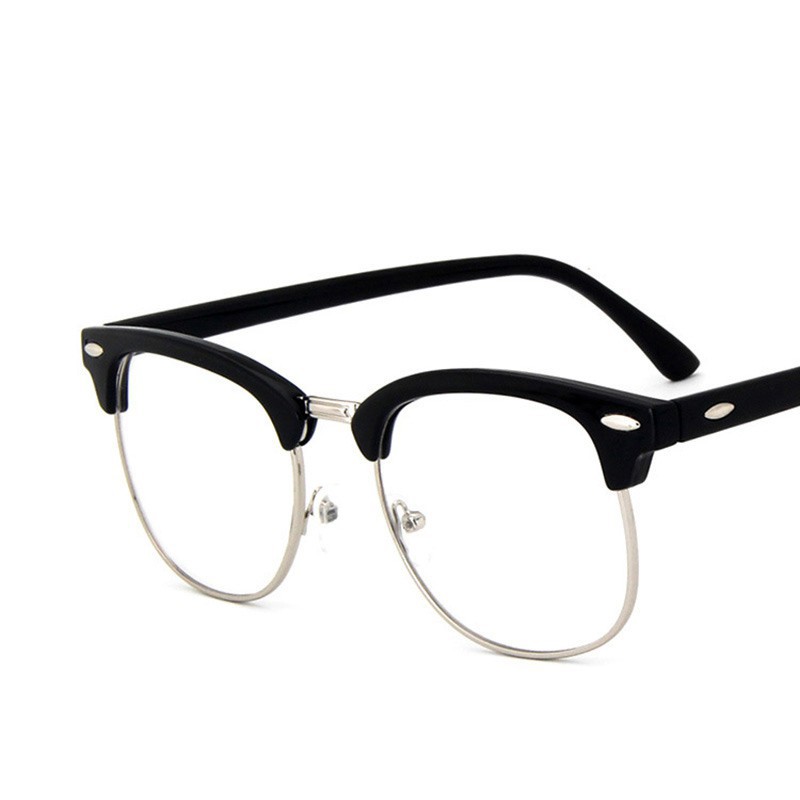 vintage semi rimless glasses frame short sight eyeglasses frame