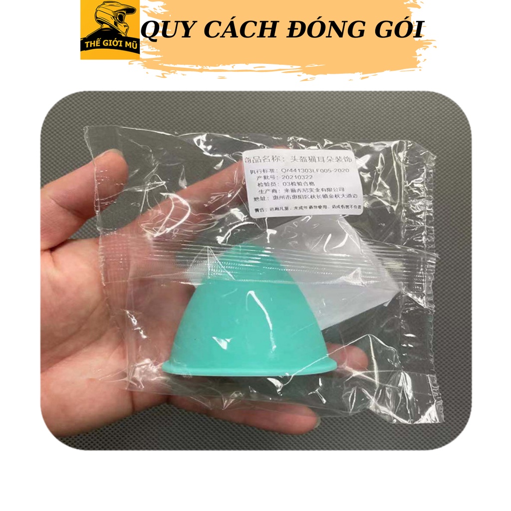 Tai mèo gắn mũ bảo hiểm,phụ kiện gắn mũ độc lạ siêu xinh nhiều màu hot trend,tai mèo 2 màu tặng kèm keo dán,Thế Giới Mũ