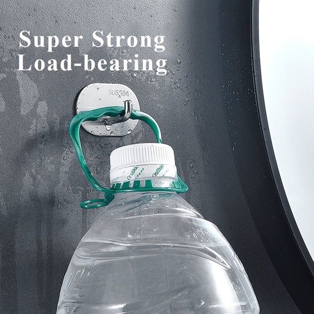 Móc Treo Đồ Gắn Tường Hình Tròn Bằng Thép Không Gỉ Không Cần Khoan Chống Nước