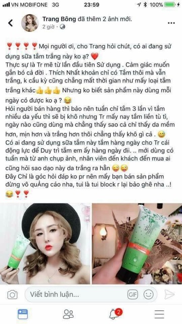 Sữa tắm trắng Hm cosmetic ❌