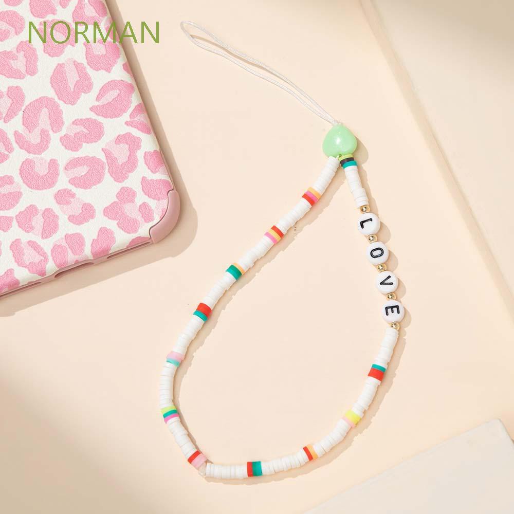 NORMAN Bohemia Mobile Phone Lanyard For Mobile Phone Case Cell Phone Lanyard Mobile Phone Strap Anti-Lost Mobile Phone Chain Mobile Phone Accessories Gift for Women Green Ins Soft Pottery Rope