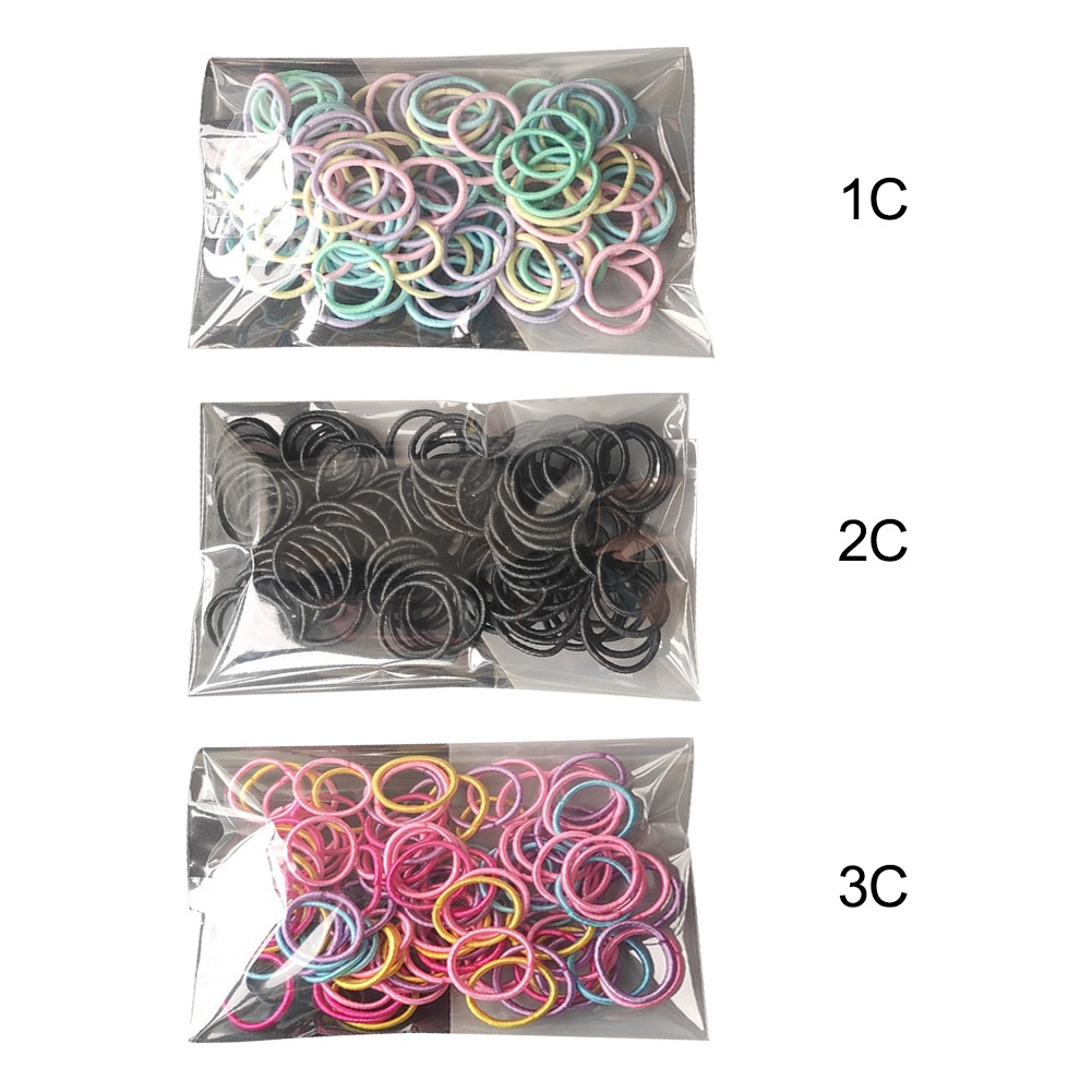Set 100 Dây Thun Cột Tóc Nhiều Màu Tiện Dụng Cho Bé Gái