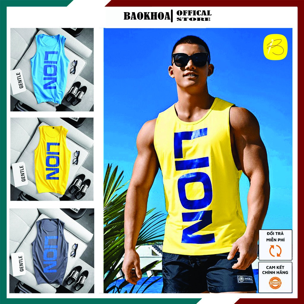 Ao ba lỗ nam LION , áo 3 lỗ, áo phông BAOKHOA SHOP SIZE L, XL, 2XL.