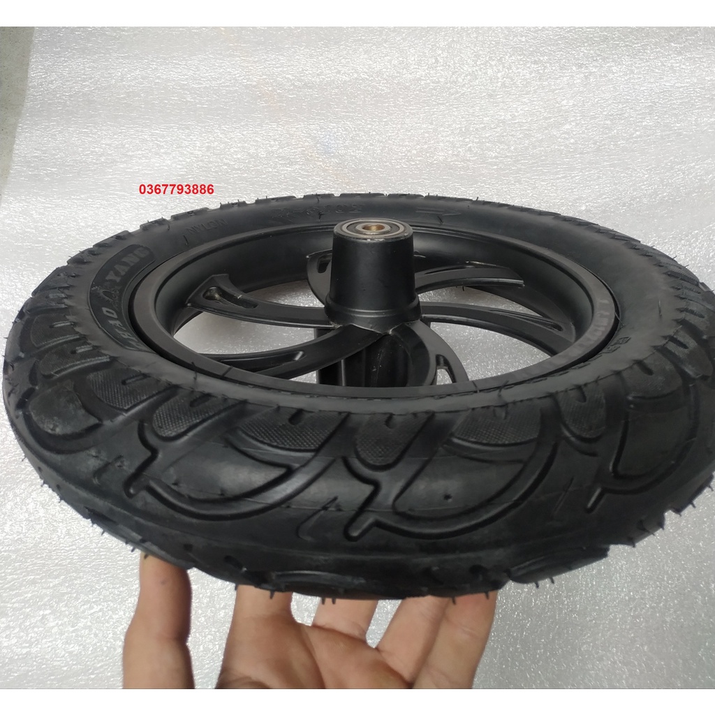 Bánh xe 12icnh đường kính 30cm, bề ngang lốp 6cm lắp được phanh đĩa, phù hợp lắp xe scooter, xe lăn điện, xe chở hàng, ô