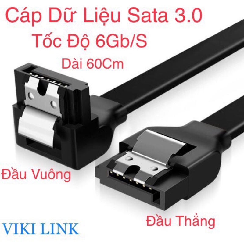 Dây Cáp tín hiệu SATA 3-6G/S mới hàng zin theo main, keo tản nhiệt, giúp Kết nối ổ cứng,SSD HDD với Mainboard, dài 60cm.
