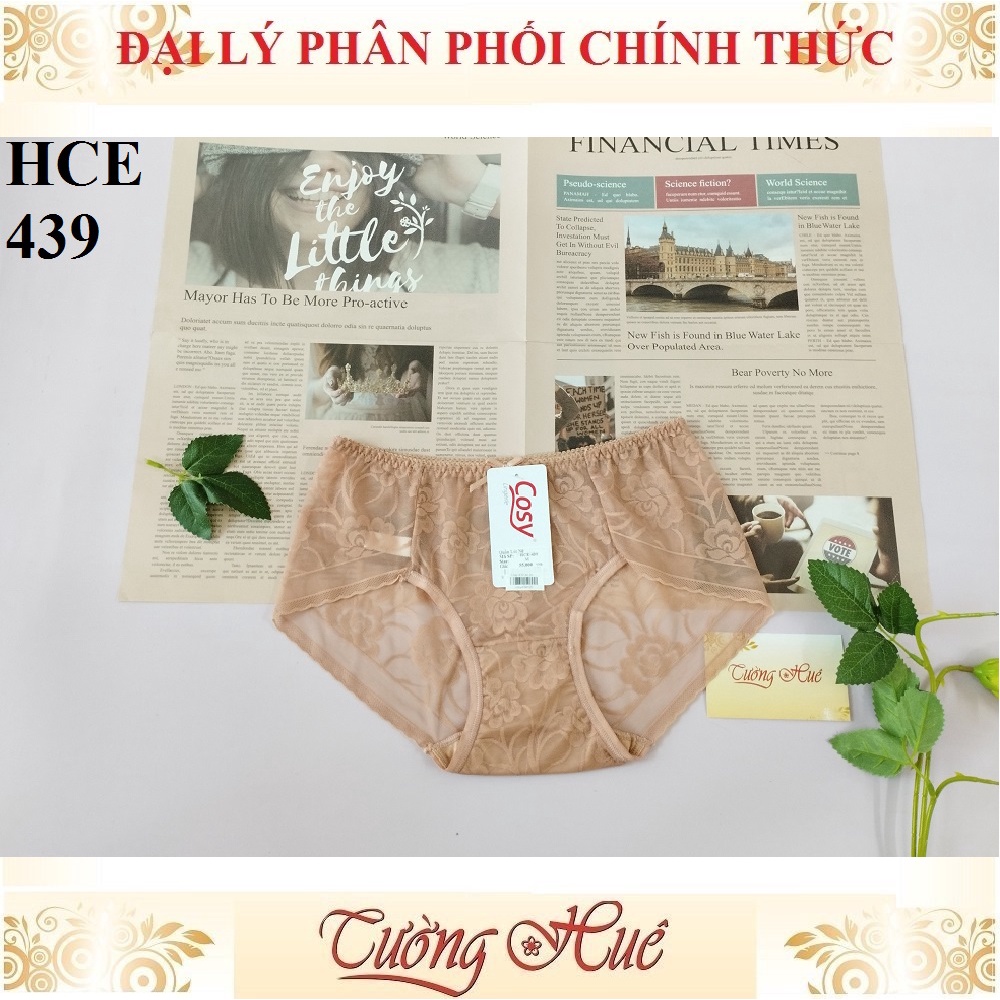 Quần lót nữ Cosy HCE 439 ren thêu hoa lưng cao.
