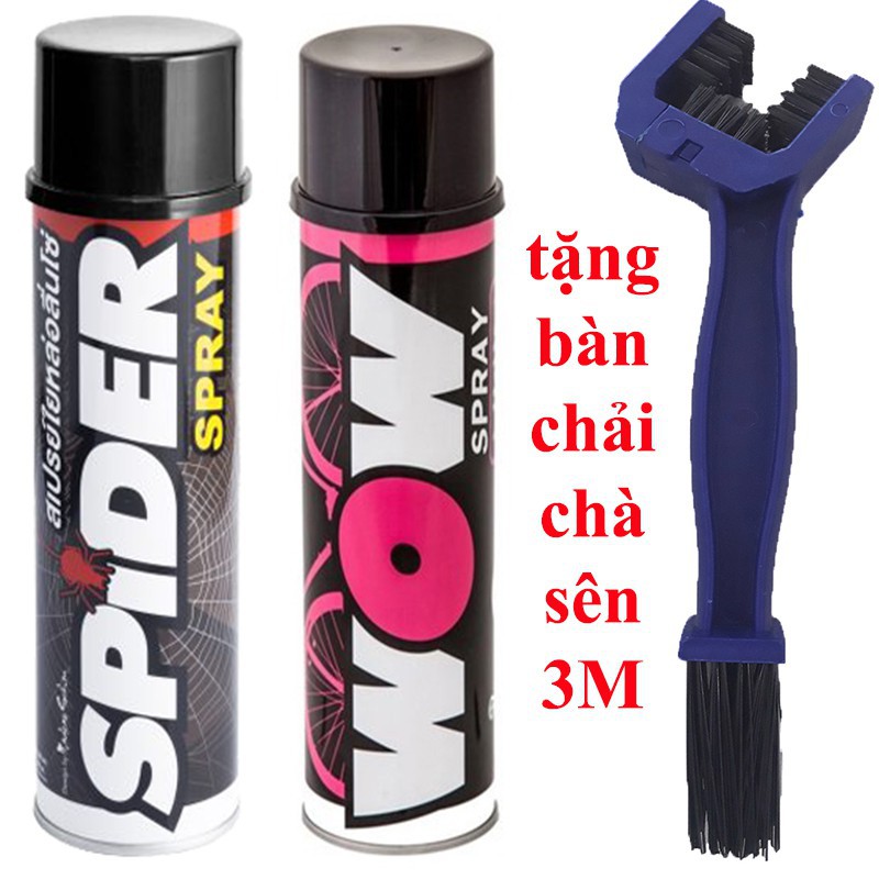 Combo chai Vệ sinh sên WOW 600ml và chai Dưỡng sên SPIDER 600ml