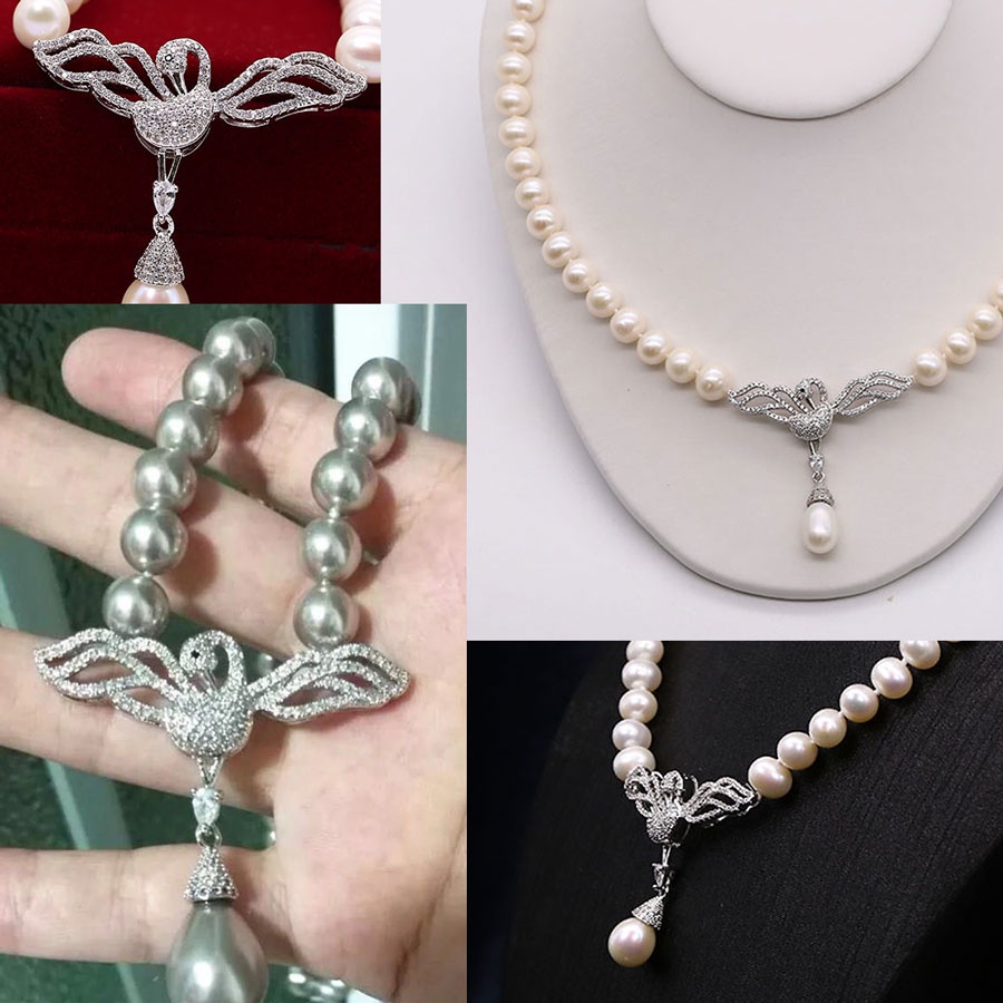 [K32M] Phụ kiện trang sức (DIY) - Chốt khóa thiên nga thay mặt dây chuyền làm vòng cổ vòng tay