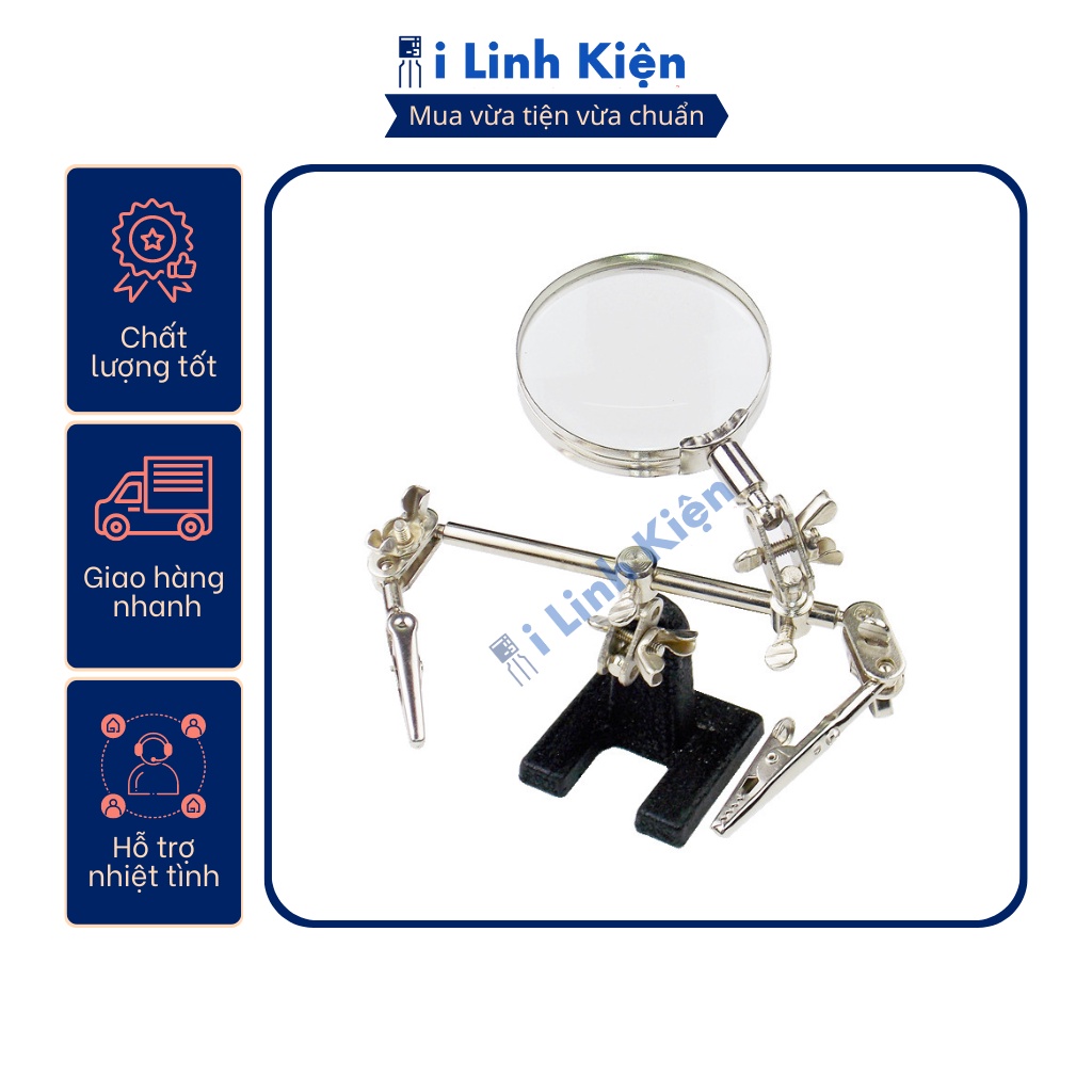 Kẹp mạch hàn kèm kính lúp chất lượng tốt.