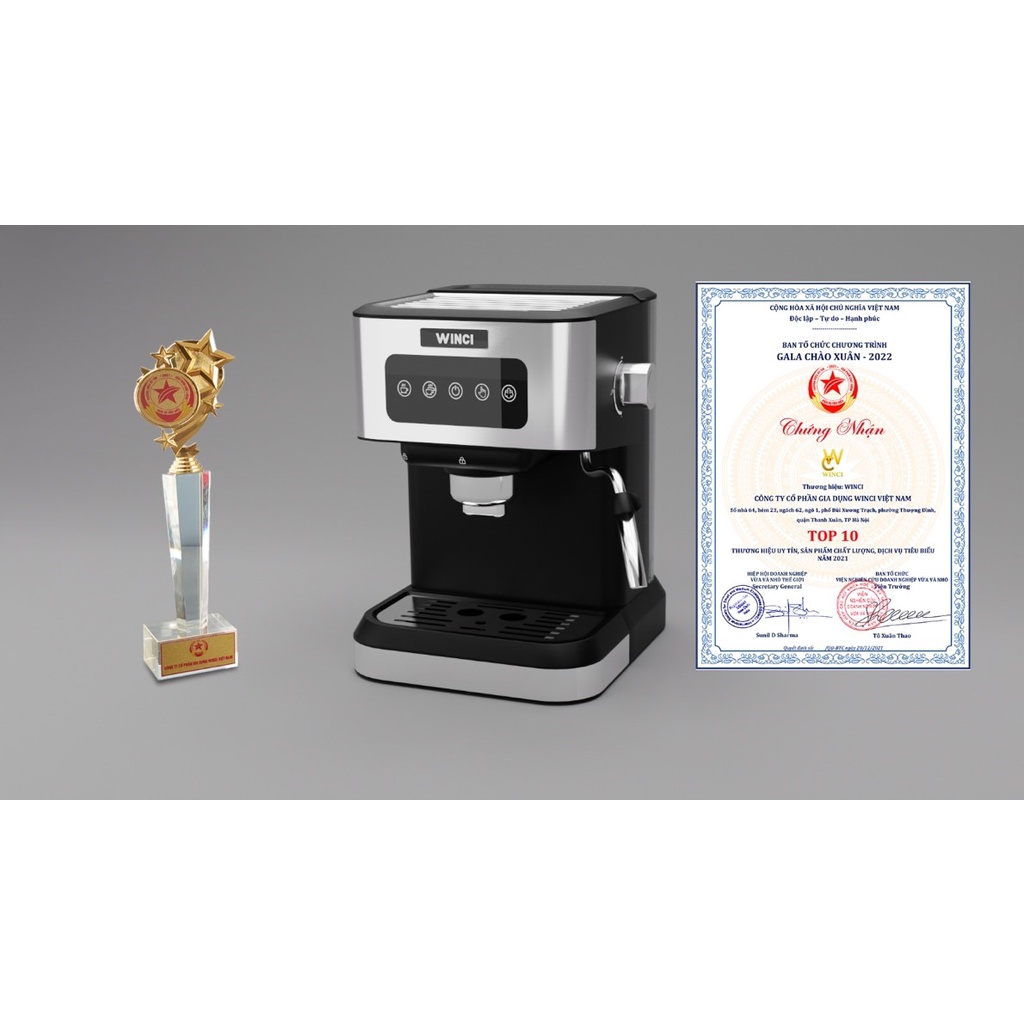 Máy pha cafe tự động Espresso Winci CM3000, Thời gian pha dưới 1 phút, chức năng đánh sữa tạo kem, Bảo hành 12 tháng