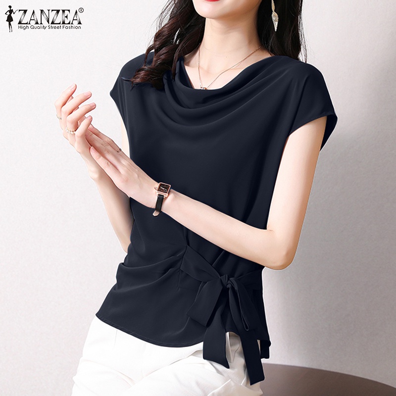 Áo kiểu ZANZEA không tay cột dây ở eo phong cách Hàn Quốc thời trang cho nữ