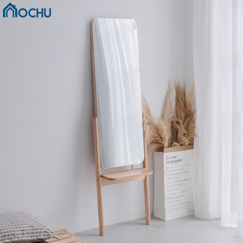 Gương đứng soi toàn thân OCHU Khung gỗ phối kệ tiện lợi GIRLY MIRROR  Nội thất thông minh decoer phòng ngủ