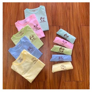 Set 5 Bộ quần áo cộc tay cho bé trai bé, gái từ 0-15 tháng loại cotton giấy mẫu trơn