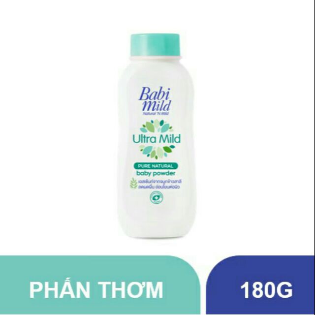 Phấn thơm trẻ em Babi Mild Pure Natural (180g) Thái Lan