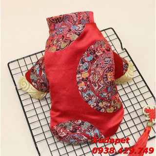 ÁO GẤM KIỂU TRUNG HOA VẢI GẤM LỤA CAO CẤP DÀNH CHO CHÓ MÈO - SP000148