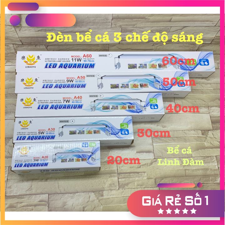 Đèn led máng RGB 3 chế độ màu Cho bể cá cảnh- bể thủy sinh từ 18cm-90cm