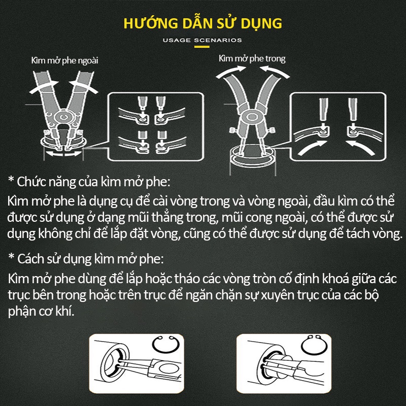 Kìm mở phe trong mũi thẳng TACTIX 202013, thép CrV, cán cầm tăng lực gấp đôi, đường kính mũi kìm 1.8mm 202013