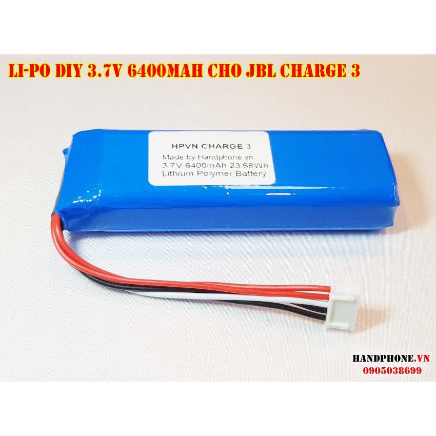 Pin DIY 3.7V 6400mAh cho loa Bluetooth JBL Charge 3 / JBL Charge 3 2016 Version
