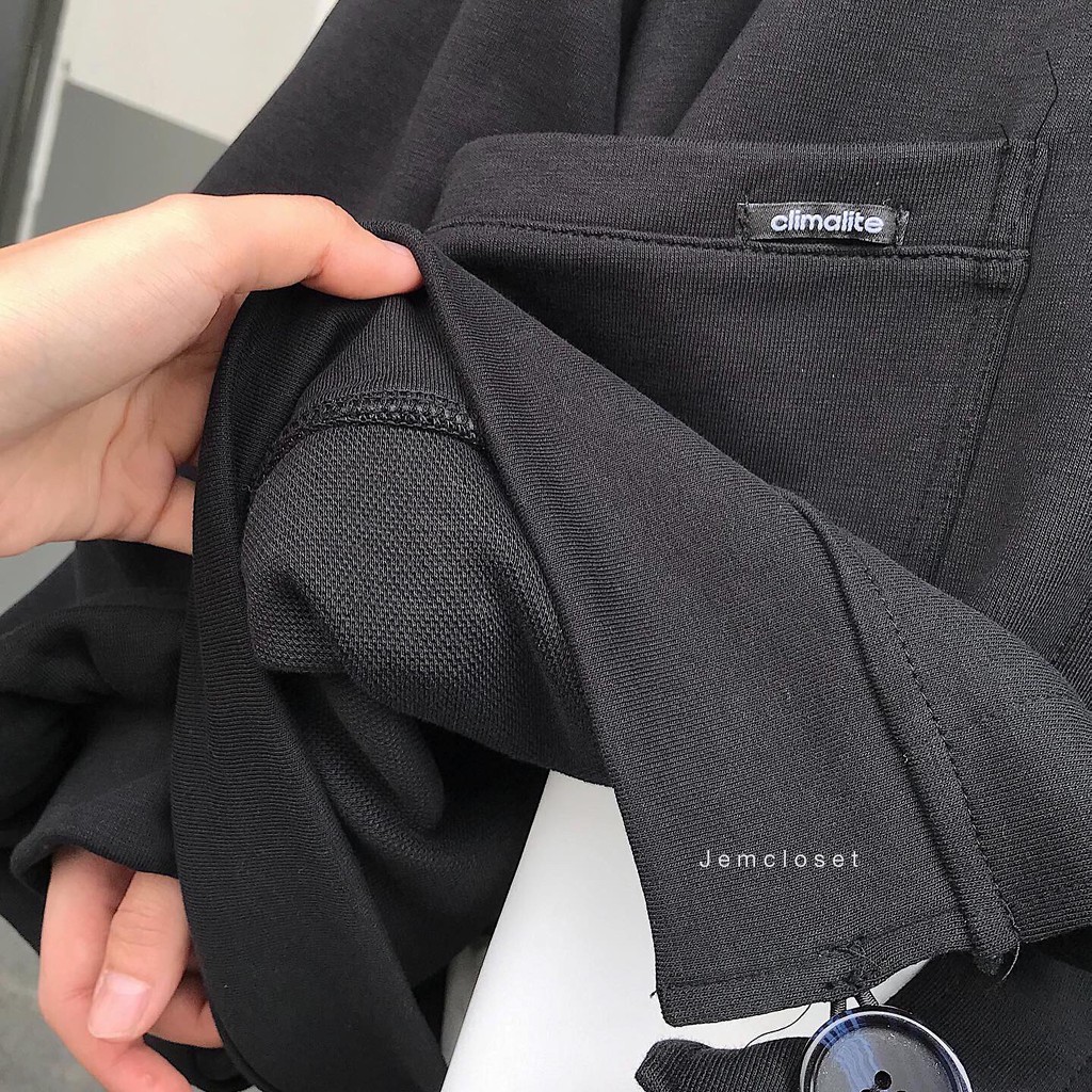 Áo Khoác Nữ Form Rộng Tay Phồng JEM CLOSET Chất Liệu Nỉ Da Cá Phong Cách Basic Hàn Quốc ALITE Màu Đen Xám Xanh Than 1742