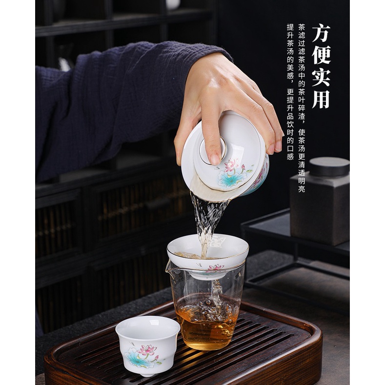 Lọc Trà, Lược Trà Bằng Sứ Trắng Thanh Khiết