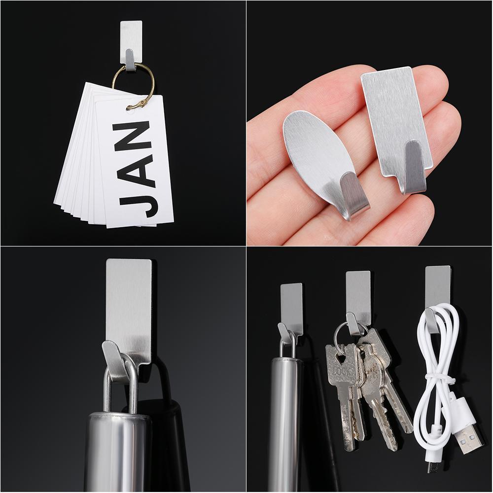 Set 6 Móc Treo Đồ Dán Tường Bằng Thép Không Gỉ Chất Lượng Cao