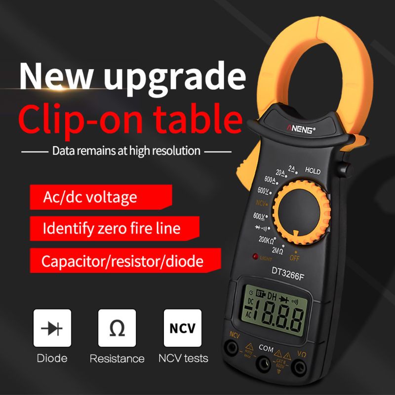 Kẹp Vạn Năng Kế Kỹ Thuật Số Dt3266F Lcd Ac / Dc Có Chuông Báo