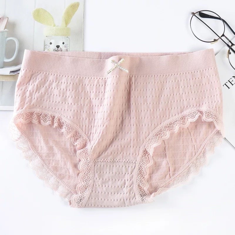 Quần Lót Nữ Cotton Dệt Kim 100% kháng khuẩn thoáng mát đính nơ xinh tôn vòng 3 gợi cảm SOMINO