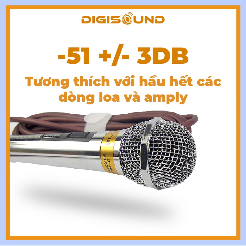 Micro có dây Kiwi T100 hát karaoke giọng hát trong, tương thích nhiều dòng loa, amply