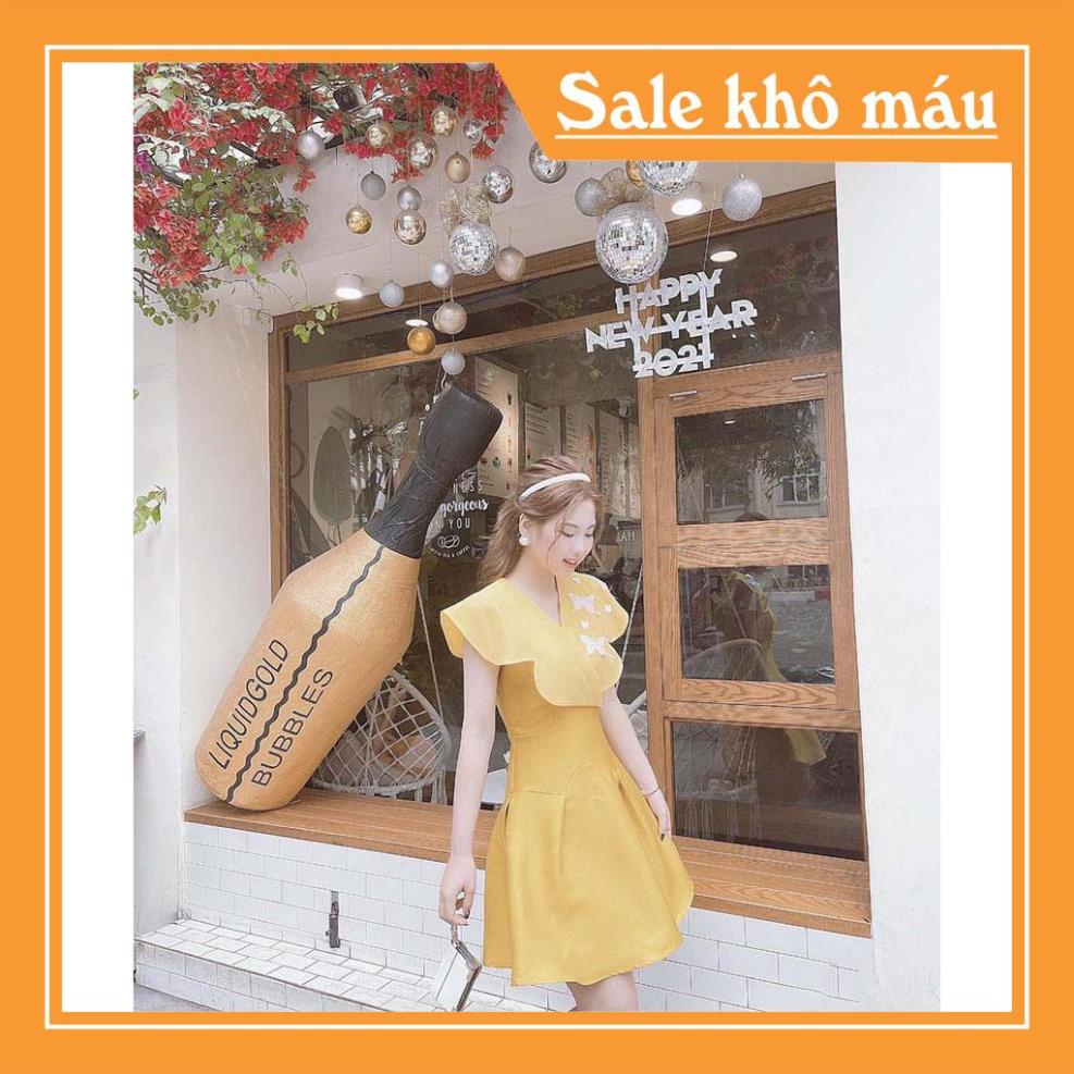 Váy Thiết Kế Dự Tiệc Xoè Cổ Thiêu Bướm 3D Cực Đẹp Cao Cấp V1833 | 100% Hàng Nhập Khẩu |  MAZINGSHOP12