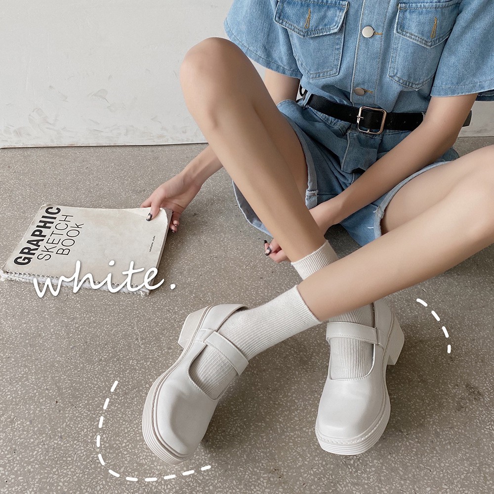 Giày búp bê Mary Jane phong cách Anh 2 màu thời trang Meihouse | BigBuy360 - bigbuy360.vn