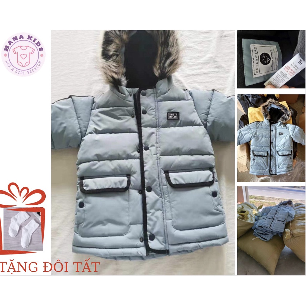 Áo khoác mùa đông cho bé trai, áo phao dư xịn cho bé 1-6 tuổi