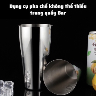 Bình Lắc Shaker 2 Mảnh pha chế cocktail chất liệu inox