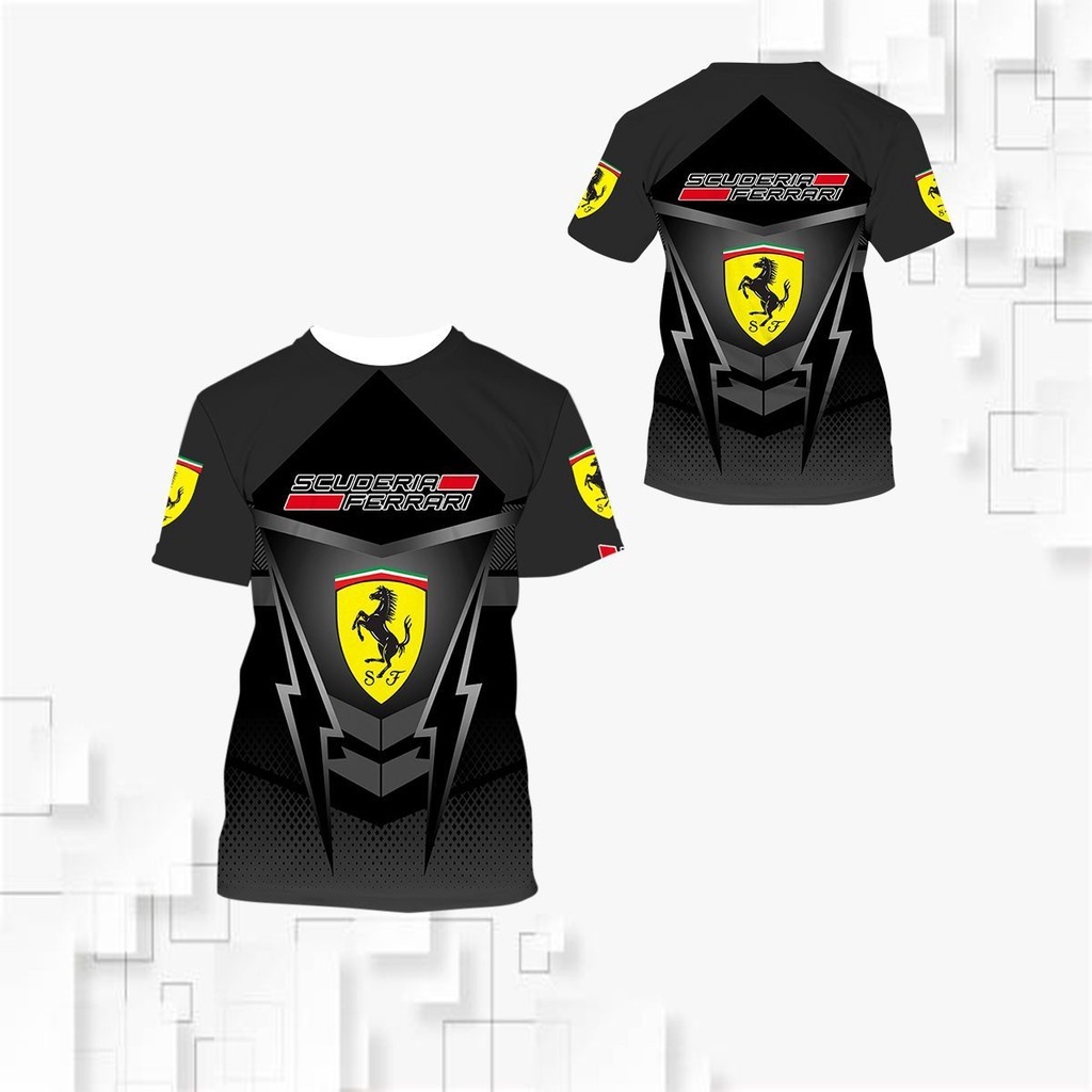 Áo Thun Thể Thao Cổ Tròn In Họa Tiết ferrari 3d Thời Trang Xu Hướng Cho Nam